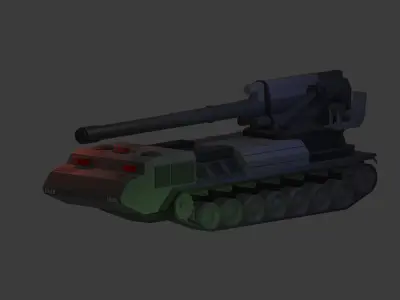 2S7 Peony Low-poly 3D model