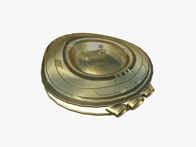 Alien Spaceship UFO C07 Gold - Sci Fi Spacecraft Design Low-poly 3D model