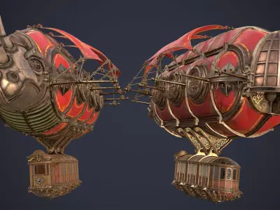 Airship Steampunk Rhinoceros 3D model