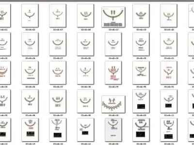  necklace bulk 50 3dm files ready to print part 02 3D print model