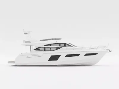Modern Luxury Flybridge Motor Yacht Low-poly 3D model