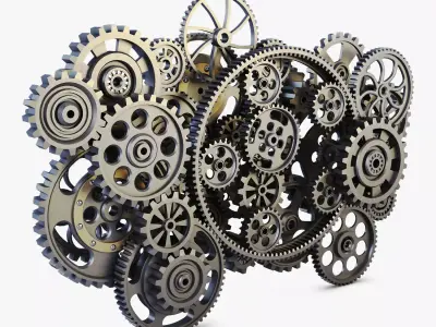 Gear Mechanism Low Poly v 2 Low-poly 3D model