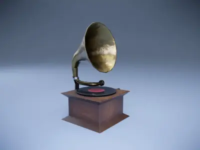 Gramophone Low-poly 3D model get