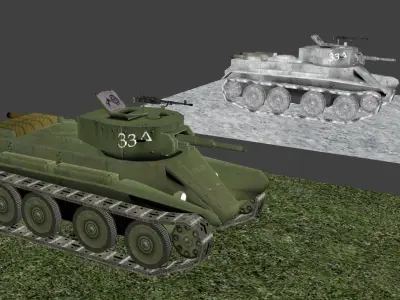BT-7 - Summer and  Winter camoflauge Low-poly 3D model