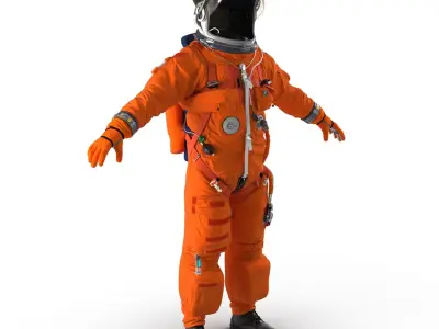 US Advanced Crew Escape Suit ACES Rigged for Maya 3D model