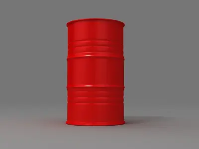 Metal Barrel Clean red 3D model