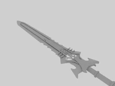 Lowpoly Fantasy Sword Low-poly 3D model