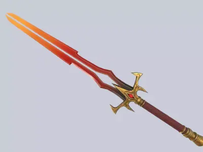 Fire blade Low-poly 3D model buy