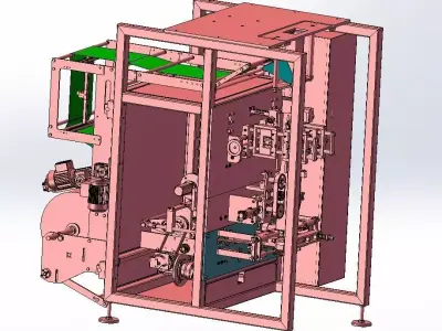 Vertical Form Fill Seal Packaging Machine for Powder Granule 3D model