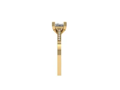 Princess Solitaire Ring 3D print model 5