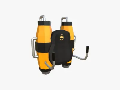 Jetpack Low Poly J01 - SciFi Character Design Low-poly 3D model