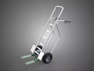 TWO WHEELED WHEELER HAND TRUCK PALLET JACK TROLLEY TILT TIP FORK 3D model