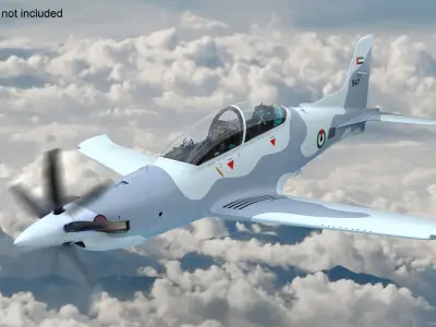 Training Aircraft Pilatus PC-21 Grey Rigged for Maya 3D model