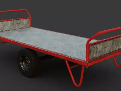 industrial trailer Low-poly 3D model