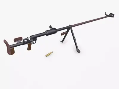 PTDR 41 Anti tank Rifle Low-poly PBR Low-poly 3D model