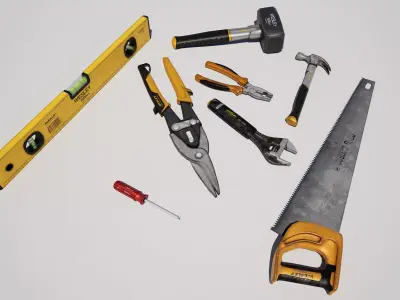 Hand Tool Pack Low-poly 3D model