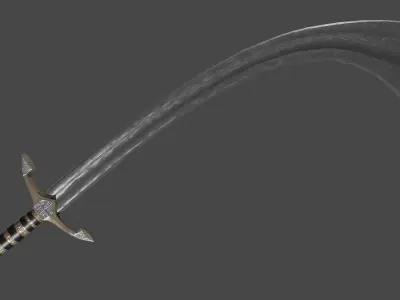 Khora sword with Excalibur handle Low-poly 3D model