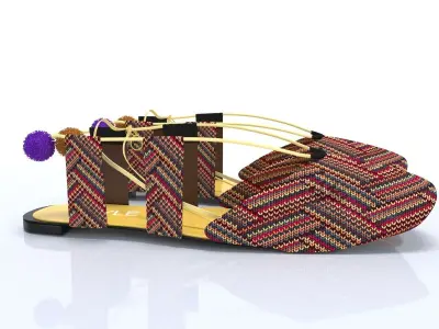 female cloth shoes flat 3D model