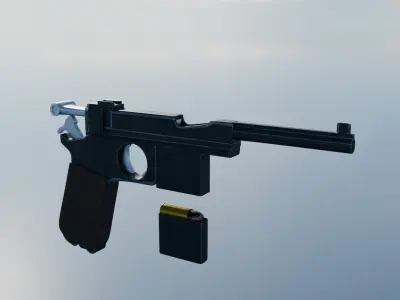 Bergmann1908 Low-poly 3D model