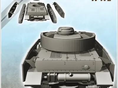 Panzer IV Ausf H - Germany Front Normandy German WWII 3D print model