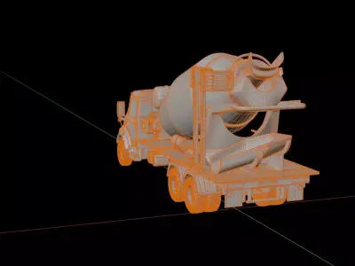 Mercedes-Benz LAK Concrete Mixer 3D model
