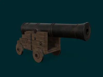 Old ship cannon 3D model