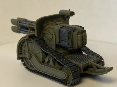 Renault Pattern Quad Gatling Laser - Pre-supported 3D print model