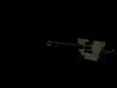 military canon gun 130 mm Low-poly 3D model