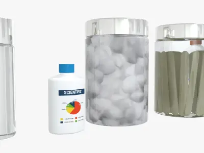 Medical Bottles and Jars Pack Low-poly 3D model