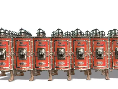 Low poly Legion unit dies with animation  Low-poly 3D model