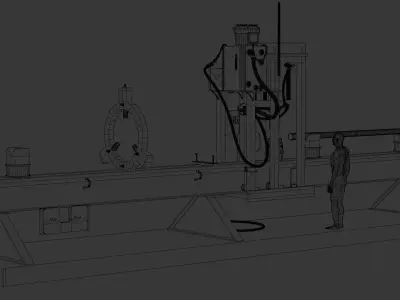 Industrial Hydraulic Press Machine-70 Ton Low-poly 3D model