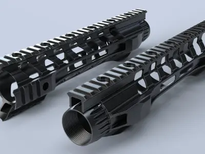 Handguard night rail - highpoly - NATO - AR15 - M4A1 3D model