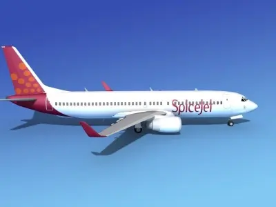 Boeing 737-800 Spice Jet 3D model