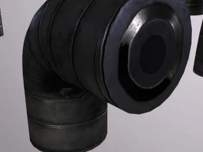 Machine Pipe Low-poly 3D model