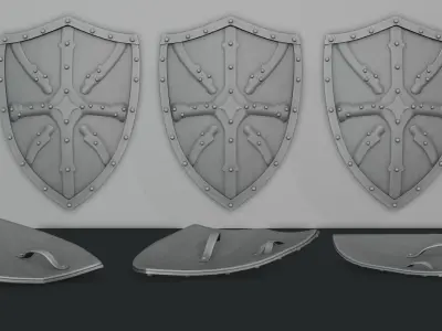 Medieval shield pack  Low-poly 3D model