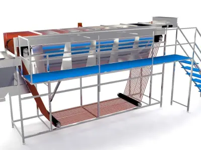 Rope Size Grader Machine Low-poly 3D model