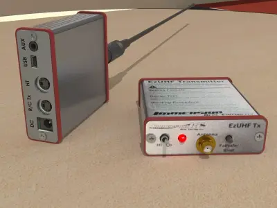 Transmitter radio and receiver on table Free 3D model