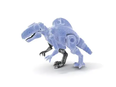 Futuristic Dinosaur Robot Model Pack Low-poly 3D model