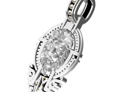 Gothic Lion Pendant 3D print model