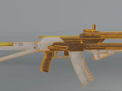 Altered Carbon Sci fi Gun Low-poly 3D model