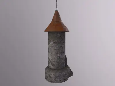 Medieval tower-2 Low-poly 3D model