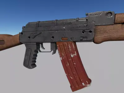 AK47 Kalashnikov 3D Model - Low Poly PBR Textured Low-poly 3D model