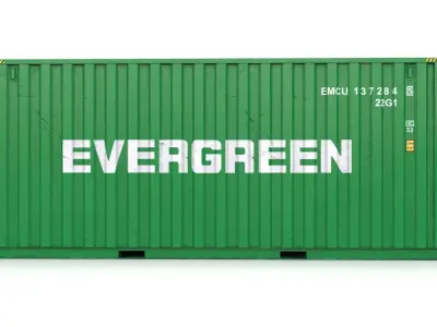 20 feet EVERGREEN standard shipping container 3D model