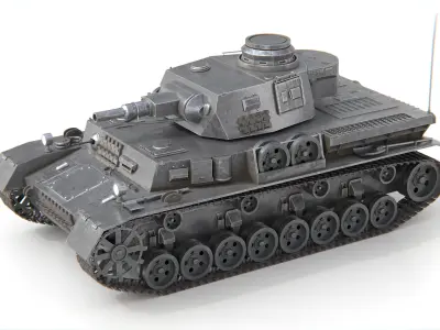 Panzer IV Panzer 4 Medium Tank WWII German Tank Short Barrel 3D model