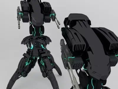 3D turret model space robot 3D model