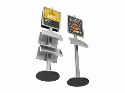 Poster Stand and Literature Holder 3D model