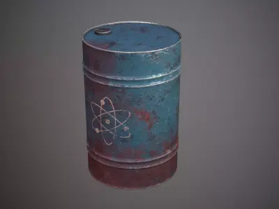 Damaged Barrel Low-poly 3D model