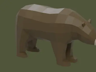 Stylized lowpoly BEAR Low-poly 3D model