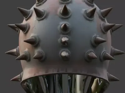 Wasteland Spiked Enforcer Helmet 3D Model Low-poly 3D model