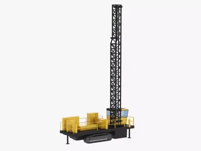 Drill Rig Construction ER Simplified Low-poly 3D model